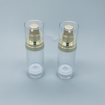 La pompe privée d'air cosmétique en plastique transparente d'or met 30ML en bouteille de emballage sous vide