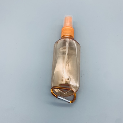 Voyage vide en plastique de jet d'ANIMAL FAMILIER de bouteille d'aseptisant de la main 60ml avec Carabiner